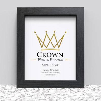 Black White Oak Photo Frame for 10x8 Inches (25.4 x 20.3 cm) Picture Photo Poster, Stand or Hang on wall