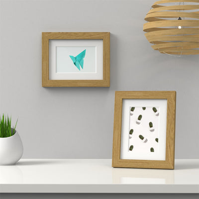 Blok Range Oak Picture Photo Poster Frame with White Mount